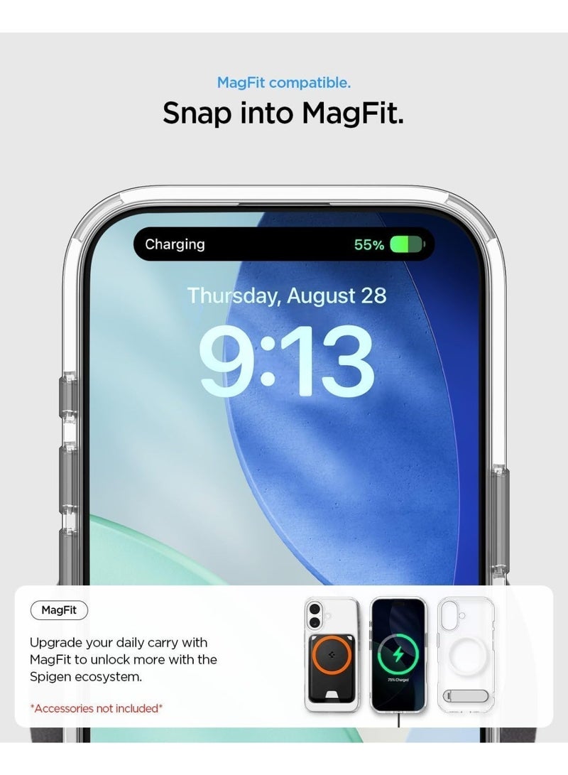 غطاء مغناطيسي لآيفون 17 مع حامل غير مرئي، متوافق مع غطاء MagSafe، مضاد للأصفر مع حماية عدسة، حماية عسكرية من السقوط، ظهر مقاوم للصدمات، شفاف - Image 5